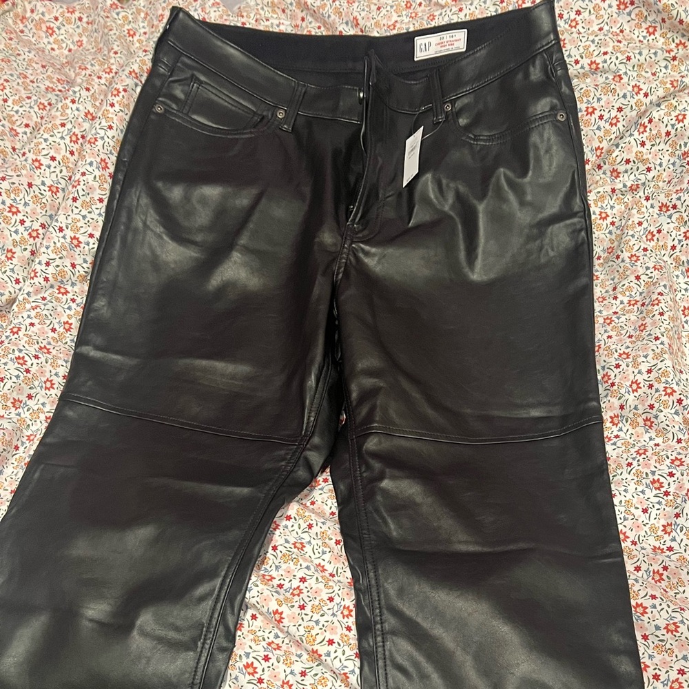 GAP Black Faux Leather Pants